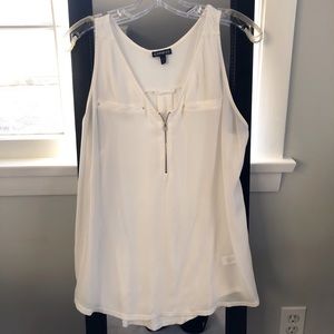 Express White Sleeveless Top
